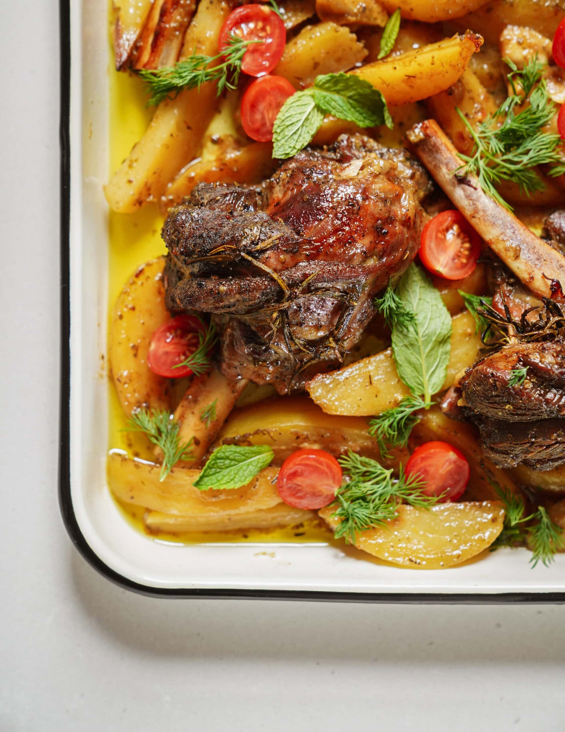 Fall-Off-The-Bone Greek Lamb Shanks with Lemon Potatoes